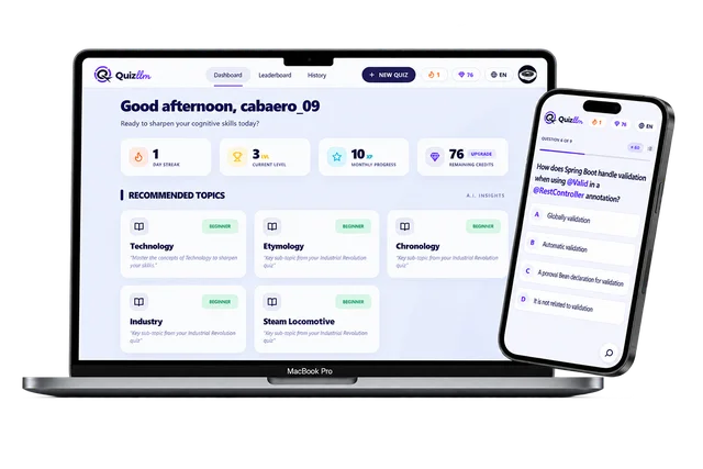 QuizLLM app preview